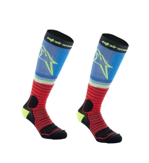 Dlouhé ponožky/podkolenky ALPINESTARS MX PRO barva černá/modrá/červená