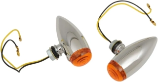 Led motocyklové custom blinkry DRAG SPECIALTIES MARKER LIGHTS barva chrom, oranžové sklo 