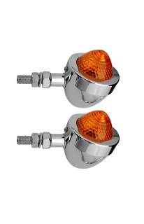 Homologované motocyklové custom blinkry K&S TECHNOLOGIES MARKER LIGHTS chromová, barva čočky oranžová 