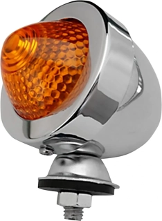 Homologovaný motocyklový custom blinkr K&S TECHNOLOGIES MARKER LIGHTS chromová, barva čočky oranžová 