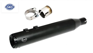 Koncovka výfuku S&S CYCLE SWINDLER 2-1 (2v1) 550-1141 pro HARLEY-DAVIDSON M8 TOURING rok 2017-2024 viz popis, barva černá