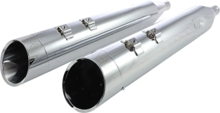 Koncovky výfuku KHROME WERKS 4,5" HP PLUS SLIP-ON MUFFLERS pro HARLEY DAVIDSON FLRT/ FLHTCUTG rok 2017-2024 viz popis, barva chromová/chromové edge billet zakončení