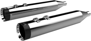 Koncovky výfuku KHROME WERKS 4,5" HP PLUS SLIP-ON MUFFLERS pro HARLEY DAVIDSON FLRT/ FLHTCUTG rok 2017-2024 viz popis, barva chromová/černé turbine billet zakončení 