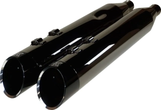 Koncovky výfuku KHROME WERKS 4,5" HP PLUS SLIP-ON MUFFLERS pro HARLEY DAVIDSON FLRT/ FLHTCUTG rok 2017-2024 viz popis, barva černá elipse/černé edge billet zakončení