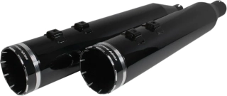 Koncovky výfuku KHROME WERKS 4,5" HP PLUS SLIP-ON MUFFLERS pro HARLEY DAVIDSON FLRT/ FLHTCUTG rok 2017-2024 viz popis, barva černá obsidian/obsidian etracer tip billet zakončení
