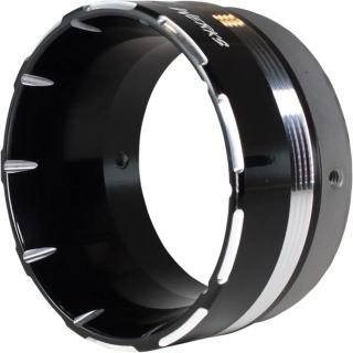Zakončení koncovky výfuku KHROME WERKS pro výfuky s vnějším průměrem 11,5 cm (4,5") BLACK POWDERCOATED TRACER TIP