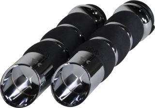Motocyklové gripy / rukojeti na řidítka motorky KHROME WERKS GRIPS AIR CUSHION EDGE CHROME 500170