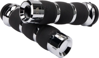Motocyklové gripy / rukojeti na řidítka motorky KHROME WERKS GRIPS AIR CUSHION KLASSIC CHROME 500195