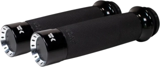 Motocyklové gripy / rukojeti na řidítka motorky KHROME WERKS GRIPS CONTOUR TURBINE ČERNÉ 500120