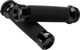 Motocyklové gripy / rukojeti na řidítka motorky KHROME WERKS GRIPS KLASSIK ČERNÉ 500180