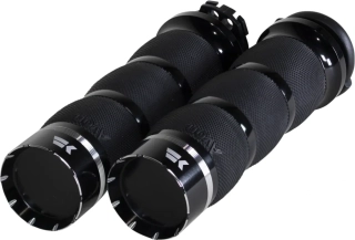 Motocyklové gripy / rukojeti na řidítka motorky KHROME WERKS pro HARLEY DAVIDSON TWIN CAM 1999-2017 / XL 1986-2022 GRIPS AIR CUSHION TRACER ČERNÉ 500210