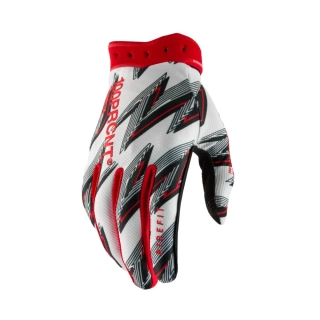 Motokrosové a MTB rukavice 100% RIDEFIT 10046-0001X barva červená/bílá