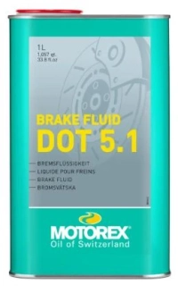 Vysoce výkonná brzdová kapalina pro hydraulické brzdy MOTOREX BRAKE FLUID DOT 5.1 balení 1 litr, vysoký mokrý bod varu, více než 180 °C 