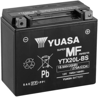 Motocyklová baterie / motobaterie YUASA MF AGM YTX20L-BS 18,9Ah, 270A, 12V rozměr 175x87x155 mm
