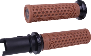 Gripy pro motocykly HARLEY-DAVIDSON 2023 a výše CVO TBW MODELY viz popis ODI VANS V-TWIN LOCK-ON™ GRIP SET pro řidítka o průměru 25,4 mm ( 1" ), barva světle hnědá/černá - pár 