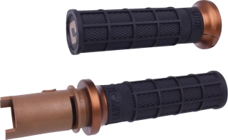 Gripy pro motocykly HARLEY-DAVIDSON 2023 a výše CVO TBW MODELY viz popis ODI V-TWIN LOCK-ON™ HART-LUCK SIGNATURE FULL-WAFFLE GRIP SET pro řidítka o průměru 25,4 mm ( 1" ), barva černá/hnědá - pár 