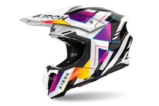 Motokrosová přilba AIROH TWIST 3 RAINBOW barva černá/fialová/bílá