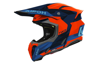 Motokrosová přilba AIROH TWIST 3 FANCY barva oranžová fluo/modrá