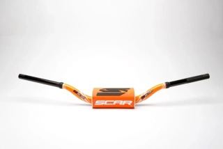 Motokrosové bezhrazdové řidítka pro malé motocykly SCAR HANDLEBAR O2 barva oranžová typ KTM SX 85 / HUSQVARNA TC 85 S9151OR-OR