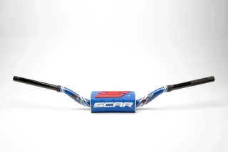 Motokrosové bezhrazdové řidítka motocyklu SCAR HANDLEBAR O2 MODEL MCGRATH/SHORT S9172BLBL MODRÉ
