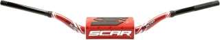 Motokrosové bezhrazdové řidítka motocyklu SCAR HANDLEBAR O2 MODEL RC S9112ORDRD ČERVENÉ