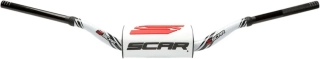 Motokrosové bezhrazdové řidítka motocyklu SCAR HANDLEBAR O2 MODEL RC S9112WHWH BÍLÉ
