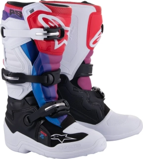 Dětské motokrosové boty / MX obuv ALPINESTARS TECH 7S RAINBOW 2015017-289 barva černá/bílá/multicolor