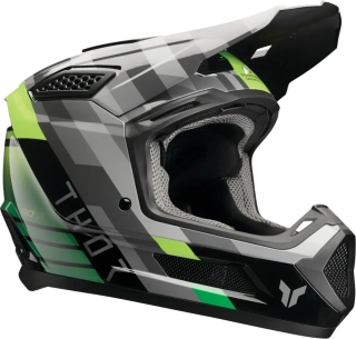 Motokrosová přilba / MX helma THOR FLEET CAMBER barva černá/zelená lesklá