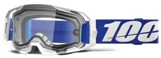Motokrosové / enduro brýle 100% ARMATIC ENDURO DUAL PENE BÍLÁ/MODRÁ s čirým dvojitým objektivem, 50070-10002