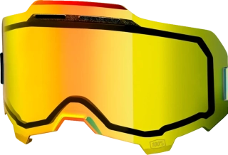 Náhradní sklo pro motokrosové brýle 100% ARMEGA / 100% ARMATIC - DVOJITÉ VENTILAČNÍ 59053-00002 zrcadlové zlaté