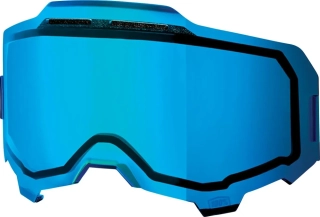 Náhradní sklo pro motokrosové brýle 100% ARMEGA / 100% ARMATIC - DVOJITÉ VENTILAČNÍ 59053-00001 zrcadlové modré