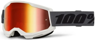 Motokrosové brýle 100% STRATA 2 GREY s červeným zrcadlovým objektivem 