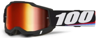 Motokrosové brýle 100% ACCURI 2 MAGNUS s červeným zrcadlovým objektivem + čirý 