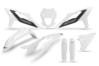 Sada plastů motocyklu UFO PLASTIC BODY KIT pro BETA 4T RR 350/390/400/430/480 rok 2023-2024 barva bílá/černá