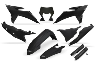 Sada plastů motocyklu UFO PLASTIC BODY KIT pro KTM EXC 150/250/300 rok 2026 barva černá 