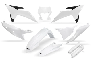Sada plastů motocyklu UFO PLASTIC BODY KIT pro KTM EXC-F 250/350/450/500 rok 2026 barva bílá/černá 