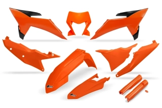 Sada plastů motocyklu UFO PLASTIC BODY KIT pro KTM EXC 150/250/300 rok 2026 barva oranžová OEM 2026