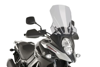 Motocyklové plexi PUIG na motocykl SUZUKI DL 650 XT V-STROM rok 2019-2026 barva kouřová, rozměry (výška × šířka): 440 × 445 mm