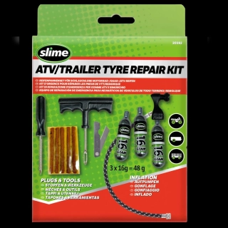 Opravná sada pro bezdušové pneu ATV/TRAILER SLIME TYRE PLUG KIT S CO2 3x16 g