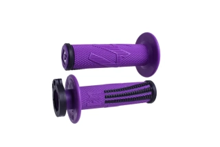 a Motokrosové rukojeti - gripy ODI EMIG PRO V2 LOCK-ON PRO 2-TAKTY/4-TAKTY barva fialová/černá 