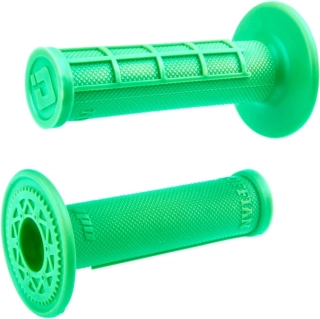 Motokrosové jednovrstvé rukojeti - mx gripy ODI RUFFIAN MX HALF 1/2 WAFLE SINGLE PLY GRIPS zavřené konce, half/půl vafle barva zelená