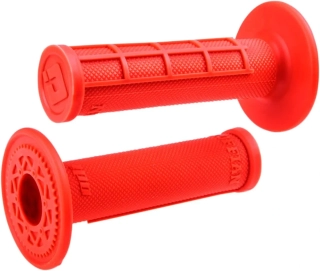 Motokrosové jednovrstvé rukojeti - mx gripy ODI RUFFIAN MX HALF 1/2 WAFLE SINGLE PLY GRIPS zavřené konce, half/půl vafle barva fluo oranžová