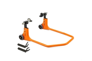 Nastavitelný motocyklový zadní stojan DAYTONA ADJUSTABLE REAR STAND 27934 barva oranžová/černá, nosnost stojanu 200 kg