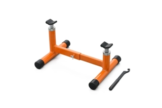 Nastavitelný motocyklový stojan DAYTONA ADJUSTABLE LIFT STAND 27934 barva oranžová/černá, nosnost stojanu 200 kg, zvedací výška max. 270 mm