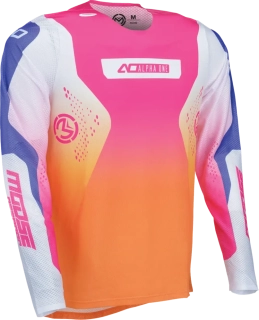 Motokrosový/enduro dres MOOSE OFFROAD ALPHA ONE barva oranžová/růžová/fialová 