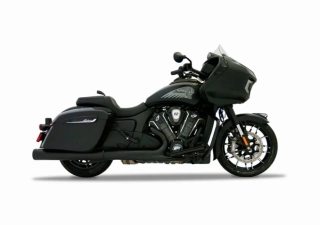 Koncovky výfuku RINEHART RACING SLIP ON MUFFLERS 4.5" DBX45 typ 500-0566-SLASH pro INDIAN CHALLENGER LIMITED ROK 2020-2026 viz popis, barva černá/černé zakončení 