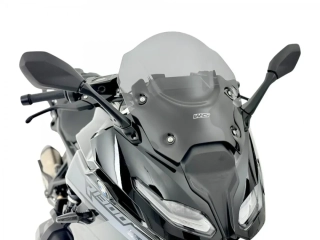 Plexi motocyklu WRS VERZE SPORT pro motocykl BMW R 1300 RS 2025-2026 barva tmavě kouřová, výška plexi 36 cm / o 1,5 cm nižší než originální plexi