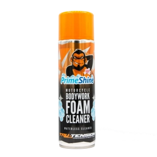 Univerzální pěnový čistič určený pro rychlé a snadné čištění motocyklů TRU TENSION PRIMESHINE BODYWORK FOAM CLEANER M007 balení 500 ml