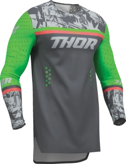 Dětský motokrosový dres THOR SPORTMODE PUNKD barva šedá/zelená