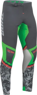 Dětské motokrosové kalhoty THOR SPORTMODE PUNKD barva šedá/zelená